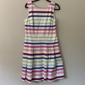 Talbots striped dress size 10 - purple, violet, green, blue